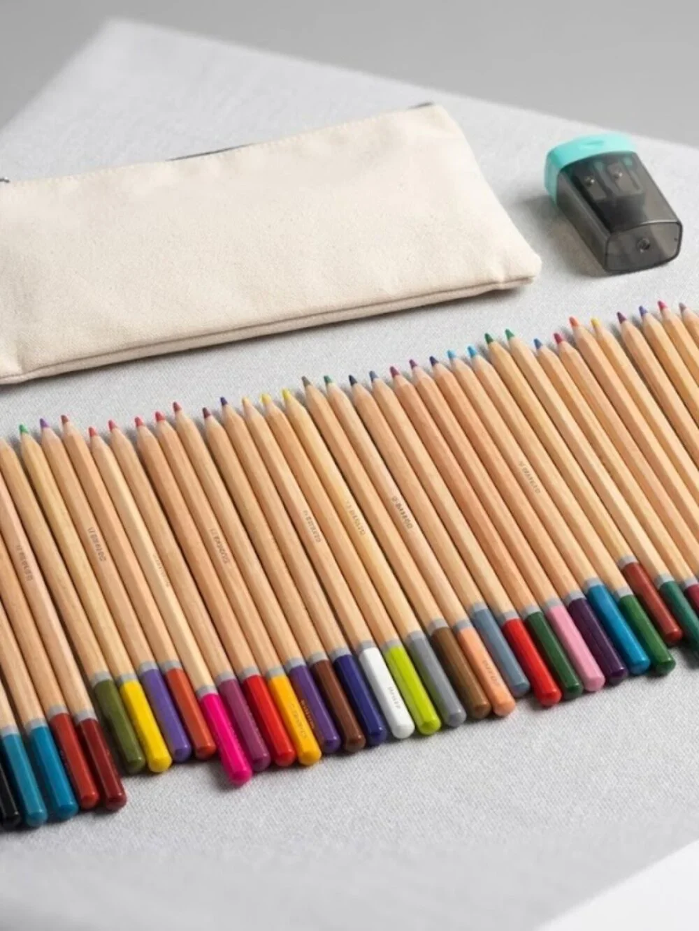U Brands Colored Pencil Set Lot with Handheld Pencil Sharpener Canvas Travel Bag